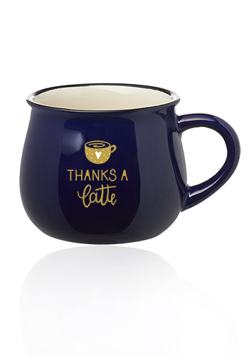 12 oz. Two Tone Glossy Pottery Coffee Mugs