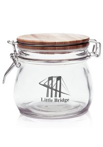 16 oz Glass Candy Jars with Wire Wooden Lids
