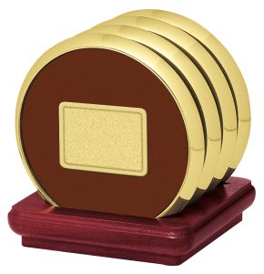 JAFFA® Four Coasters with Solid Cherry Stand
