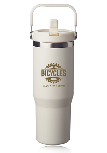 30 oz. Bronx Stainless Travel Mug with Carrying Handle - Image 6