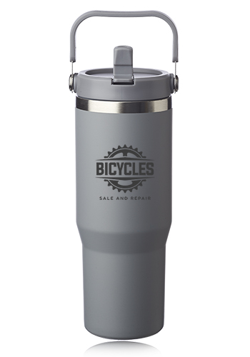30 oz. Bronx Stainless Travel Mug with Carrying Handle - Image 2