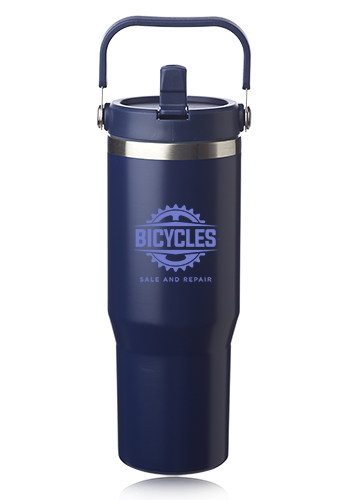 30 oz. Bronx Stainless Travel Mug with Carrying Handle - Image 3