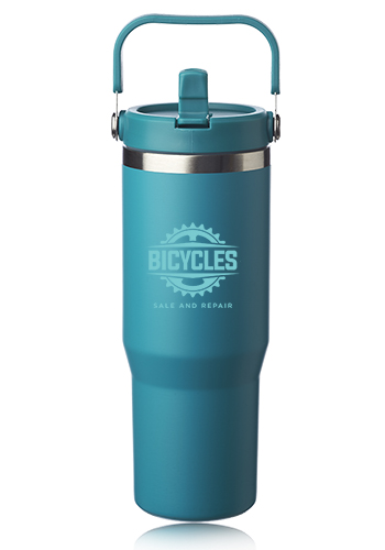 30 oz. Bronx Stainless Travel Mug with Carrying Handle - Image 4