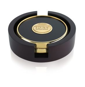 JAFFA® Two Round Coasters with Wood Tray