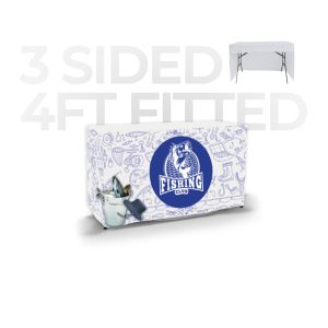 4 ft Fitted Tablecover (3 Sided) Open Back