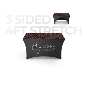 4 ft Stretch Tablecover (3 Sided) Open Back