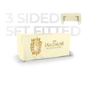 5 ft Fitted Tablecover (3 Sided) Open Back