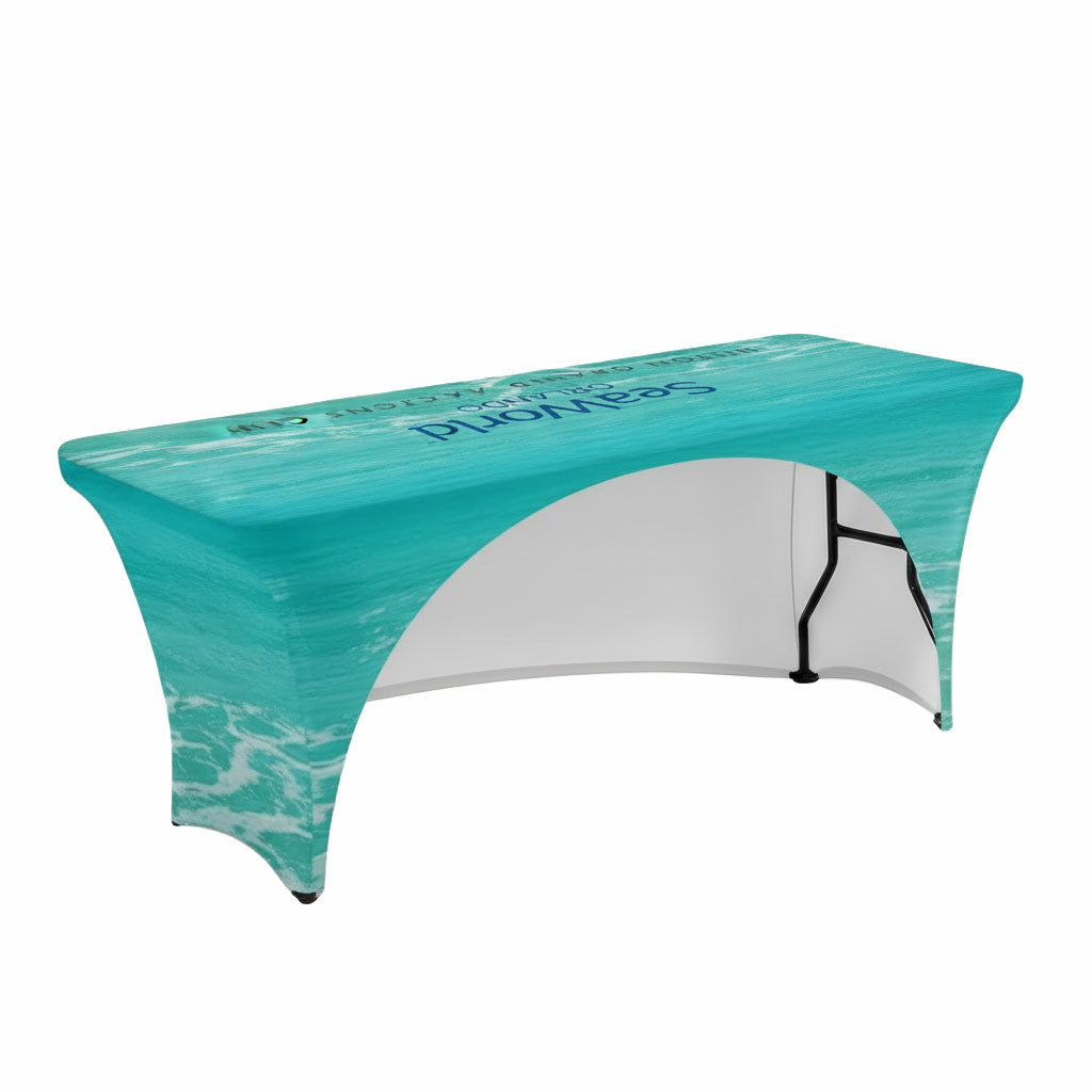 8 ft Stretch Tablecover (3 Sided) Open Back - Image 2