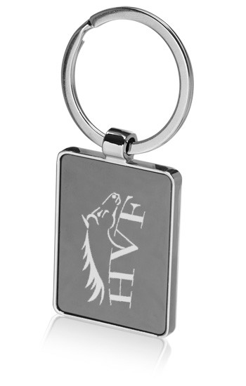 Two Tone Rectangular Metal Keychains
