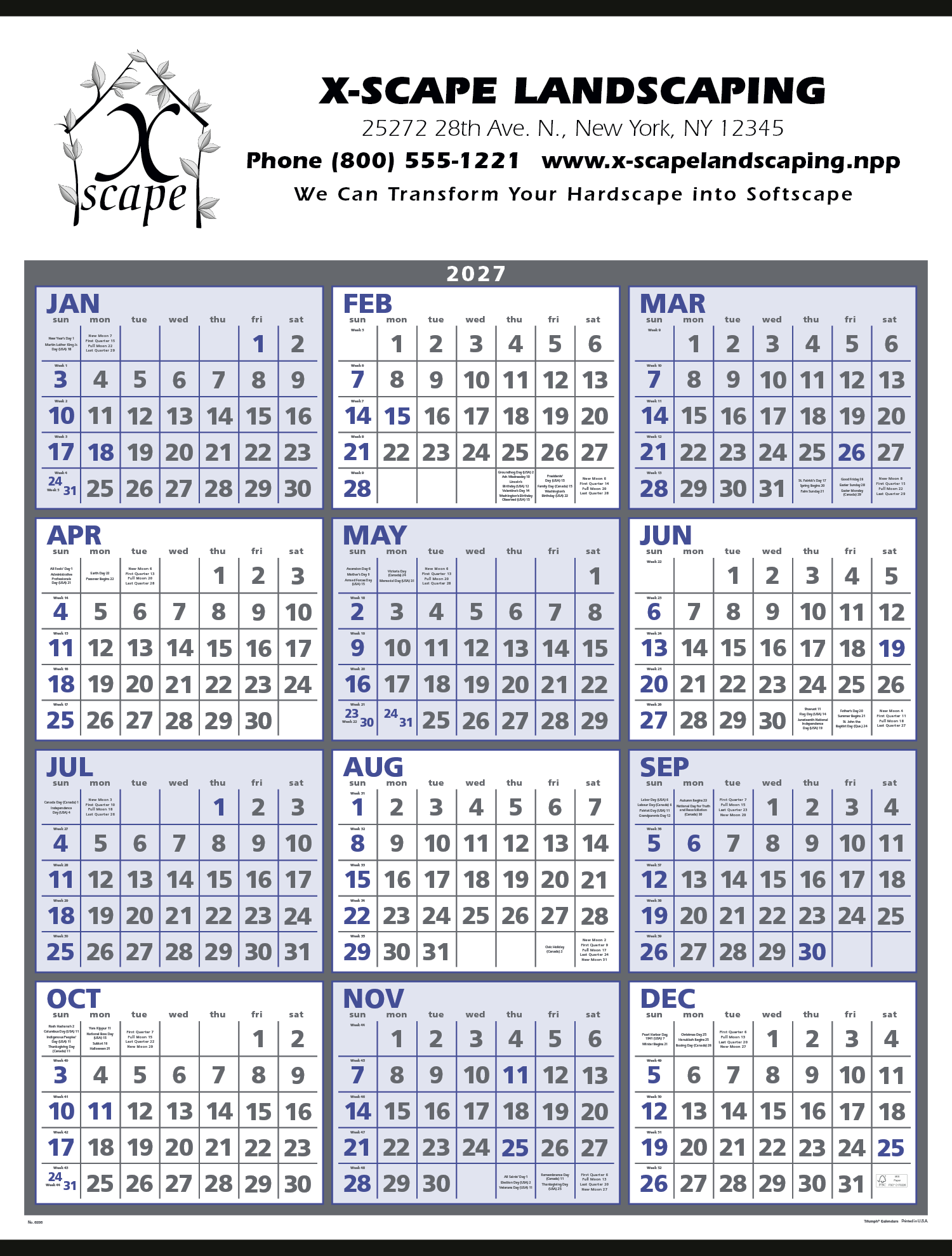 Triumph® Calendars Span-A-Year Calendar