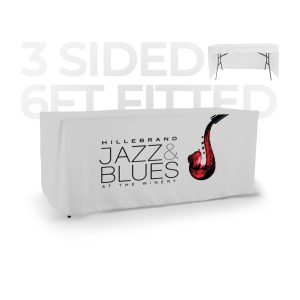 6 ft Fitted Tablecover (3 Sided) Open Back