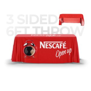 6 ft Throw Tablecover (3 Sided) Open Back