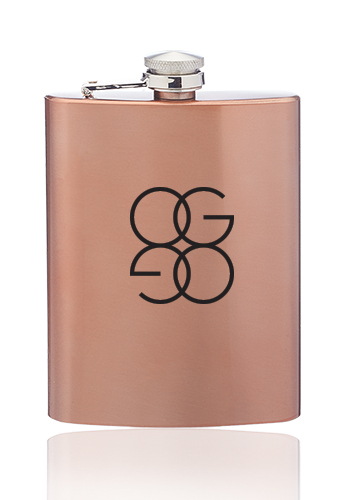 8 oz. Copper Coated Gran Torino Hip Flasks