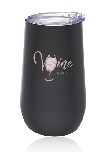 9 oz. Stemless Flute Wine Glasses with Lids