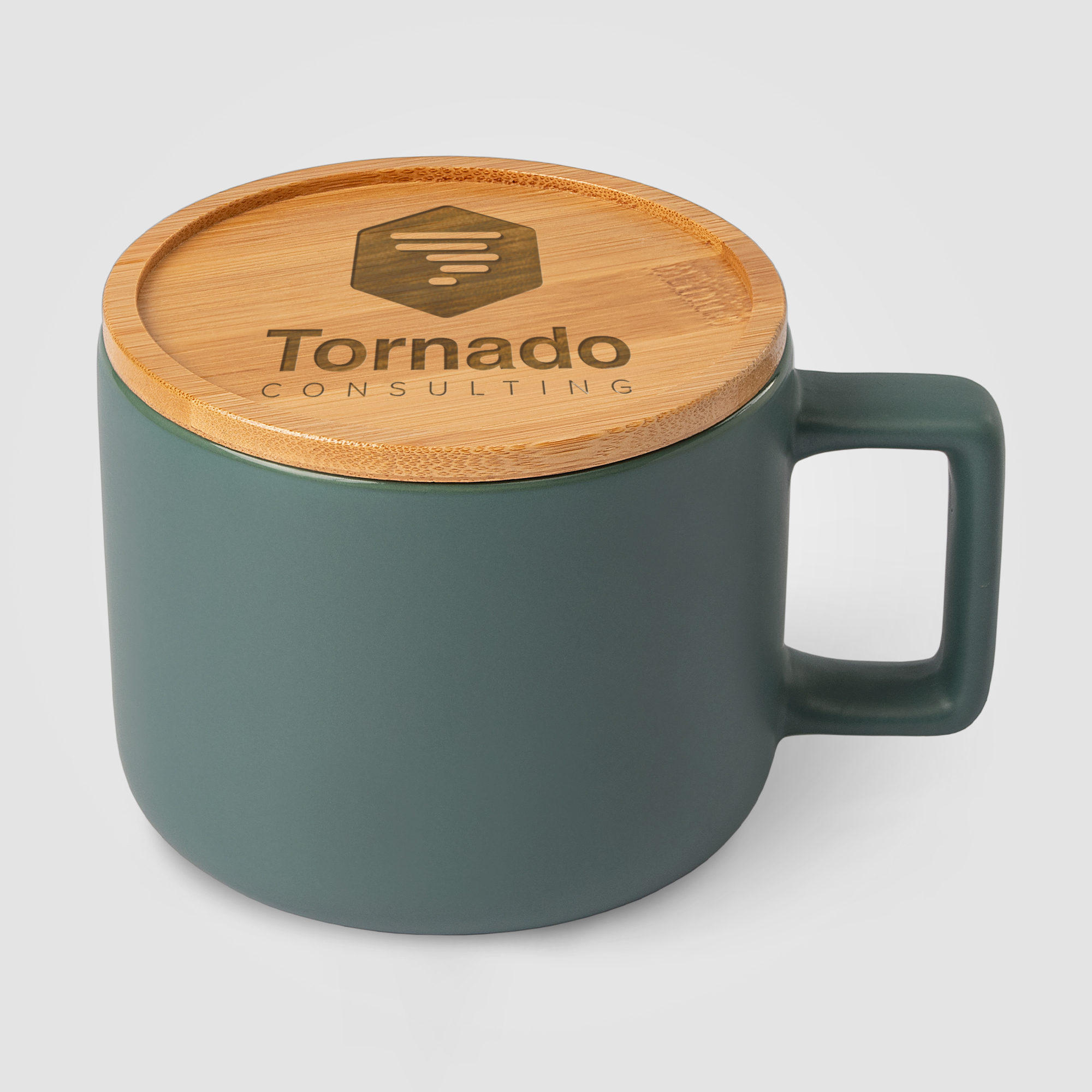Café Virtuoso - 12 oz. Ceramic Mug with Bamboo Lid - Image 3