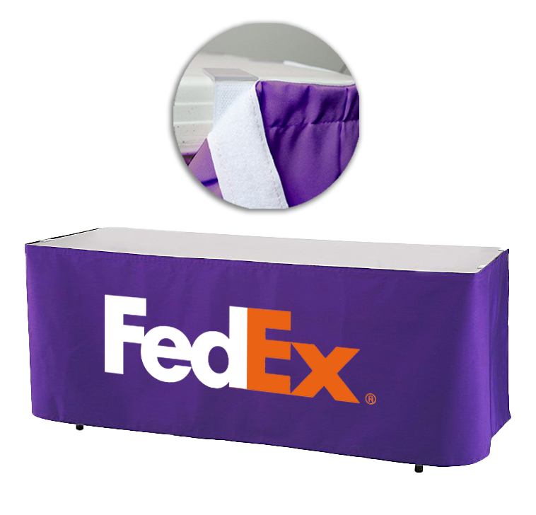 6 ft Table Skirt Flat Wrap – 4 Sided Custom All Over Print