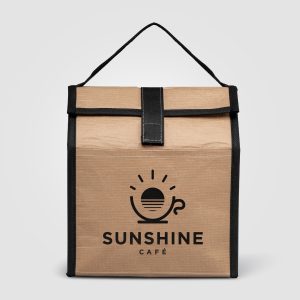 Natural - Woven Paper Cooler Lunch Bag