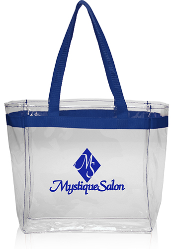 Color Handles Clear Plastic Tote Bags