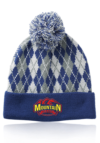 Diamond Pattern Knitted Pompom Beanies