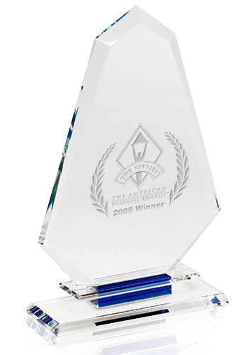 Blue Accent Glass Trophies