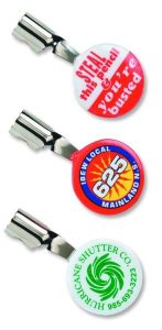 Celluloid Button w/Metal Pencil Clip
