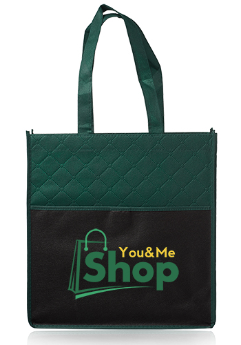 Reusable Quilted Pocket Grocery Tote Bags
