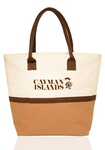 Two-Tone Jute Beach Tote Bags