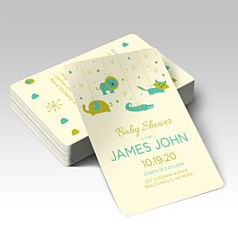 Natural Round-Corner Announcement Cards